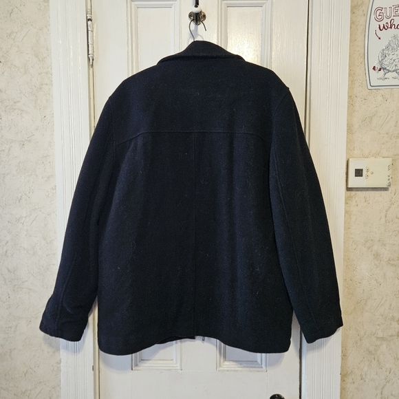 Claiborne Outerwear Men's Large Black Wool Zip-up Coat - Picture 11 of 11